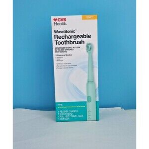 CVS Health WaveSonic Rechargeable Toothbrush Soft w/ Three Cleaning Modes - NEW